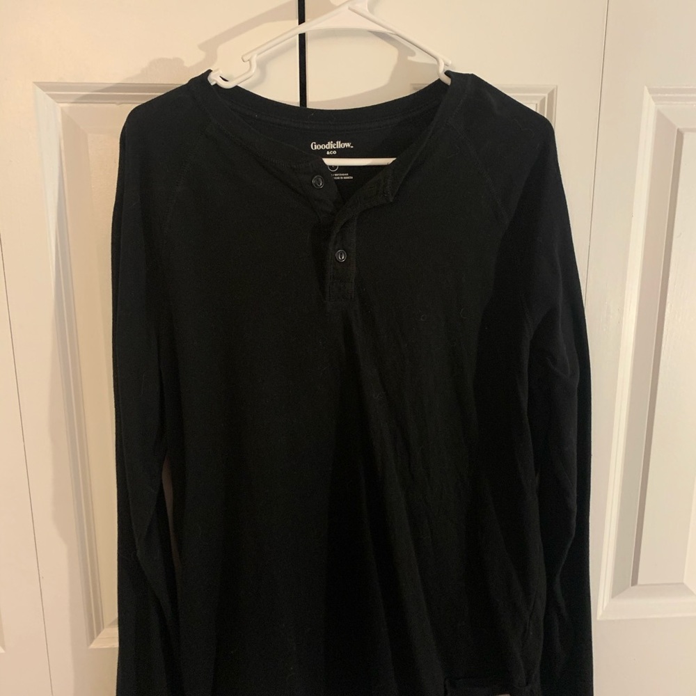 Long Sleeve Black Henley